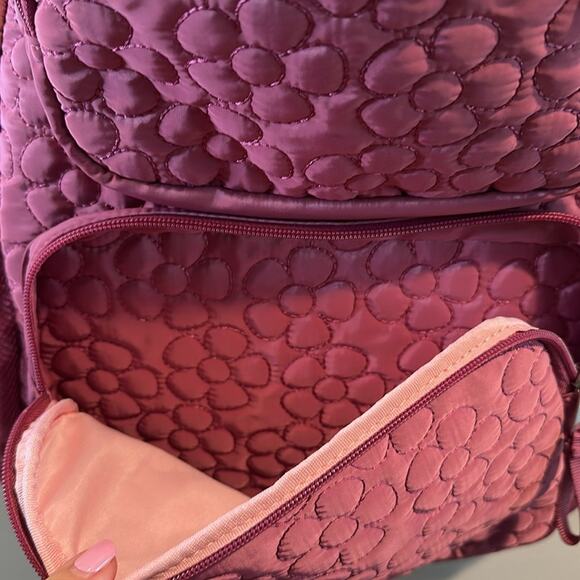 Cat & Jack 16" Maroon Two-Pocket Quilted Flower Backpack - Picture 7 of 14